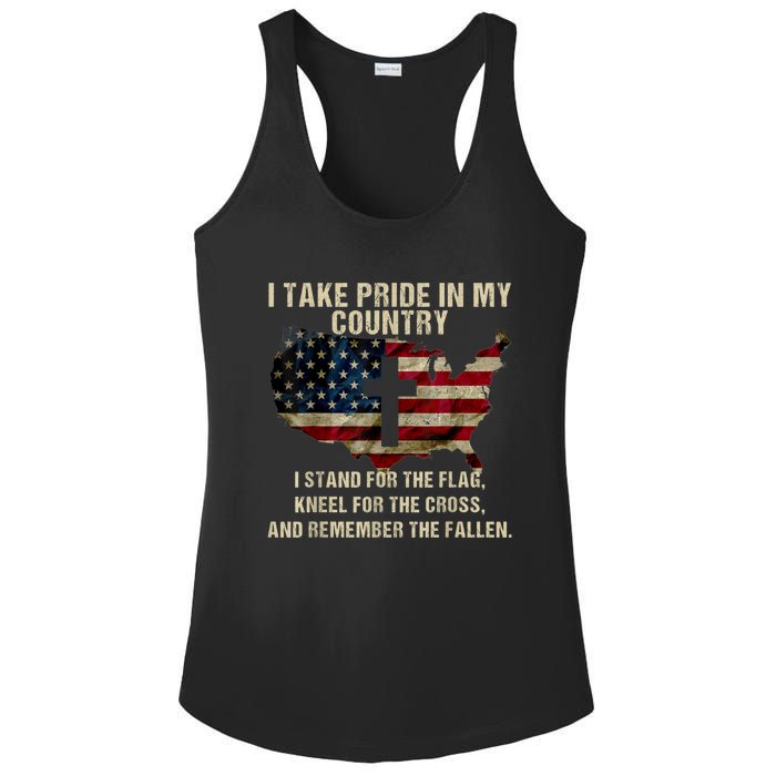 Patriotic American Flag Ladies PosiCharge Competitor Racerback Tank