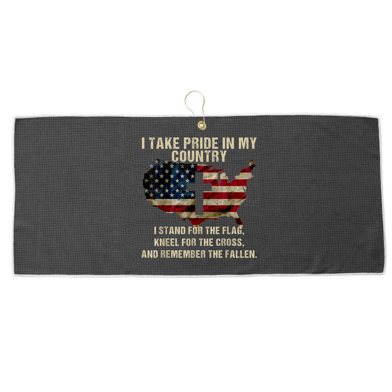 Patriotic American Flag Large Microfiber Waffle Golf Towel