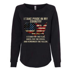 Patriotic American Flag Womens California Wash Sweatshirt