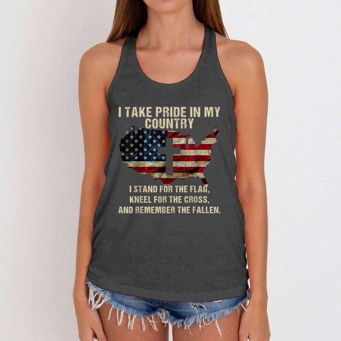 Patriotic American Flag Women's Knotted Racerback Tank