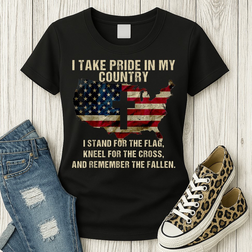 Patriotic American Flag Womens T-Shirt