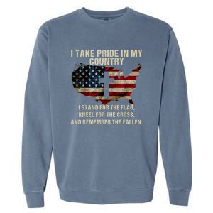 Patriotic American Flag Garment-Dyed Sweatshirt