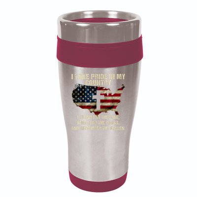 Patriotic American Flag 16oz Travel Tumbler