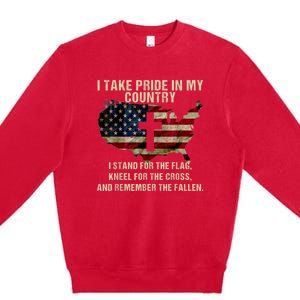 Patriotic American Flag Premium Crewneck Sweatshirt