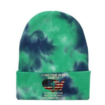 Patriotic American Flag Tie Dye 12in Knit Beanie