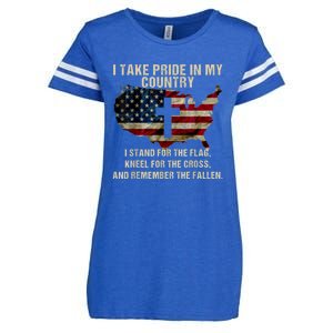 Patriotic American Flag Enza Ladies Jersey Football T-Shirt