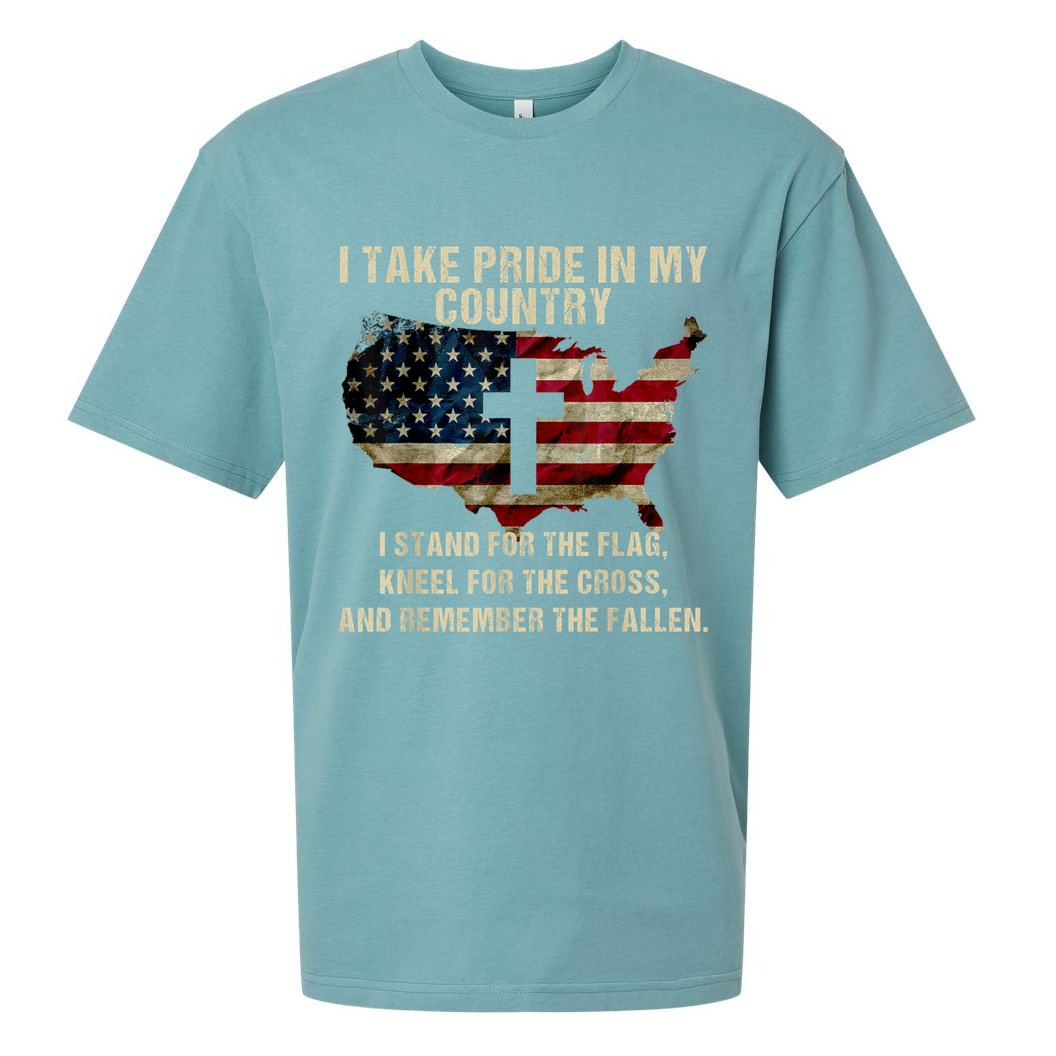 Patriotic American Flag Sueded Cloud Jersey T-Shirt