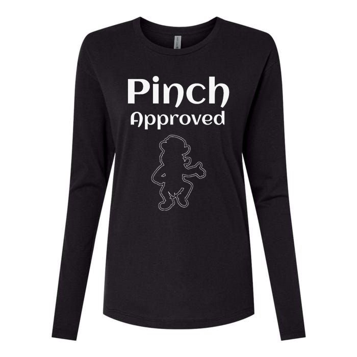 Pinch Approved Funny Saint Patrick's Day Leprechaun Womens Cotton Relaxed Long Sleeve T-Shirt