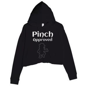 Pinch Approved Funny Saint Patrick's Day Leprechaun Crop Fleece Hoodie