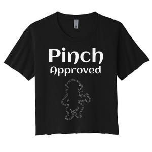 Pinch Approved Funny Saint Patrick's Day Leprechaun Women's Crop Top Tee