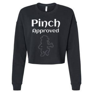 Pinch Approved Funny Saint Patrick's Day Leprechaun Cropped Pullover Crew