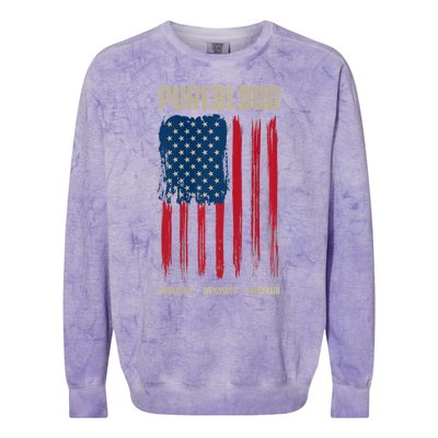 Pureblood American Flag Pure Blooded Patriot Colorblast Crewneck Sweatshirt