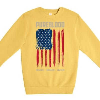 Pureblood American Flag Pure Blooded Patriot Premium Crewneck Sweatshirt