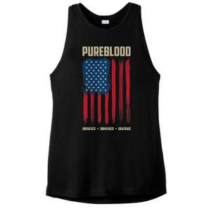 Pureblood American Flag Pure Blooded Patriot Ladies PosiCharge Tri-Blend Wicking Tank