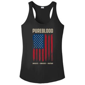 Pureblood American Flag Pure Blooded Patriot Ladies PosiCharge Competitor Racerback Tank