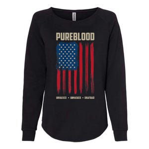 Pureblood American Flag Pure Blooded Patriot Womens California Wash Sweatshirt