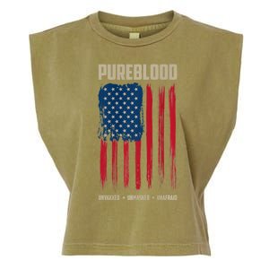 Pureblood American Flag Pure Blooded Patriot Garment-Dyed Women's Muscle Tee