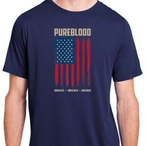 Pureblood American Flag Pure Blooded Patriot Adult ChromaSoft Performance T-Shirt