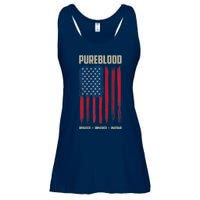 Pureblood American Flag Pure Blooded Patriot Ladies Essential Flowy Tank