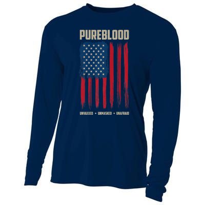 Pureblood American Flag Pure Blooded Patriot Cooling Performance Long Sleeve Crew