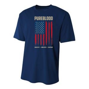 Pureblood American Flag Pure Blooded Patriot Youth Performance Sprint T-Shirt