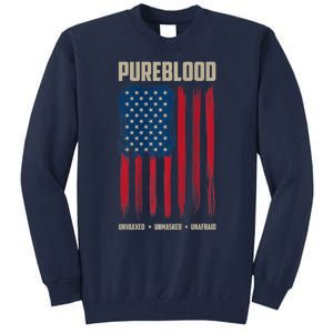 Pureblood American Flag Pure Blooded Patriot Tall Sweatshirt