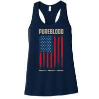 Pureblood American Flag Pure Blooded Patriot Women's Racerback Tank