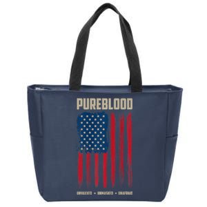 Pureblood American Flag Pure Blooded Patriot Zip Tote Bag