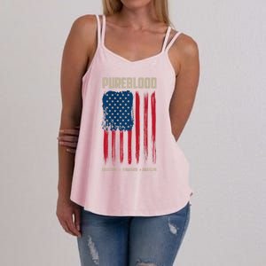 Pureblood American Flag Pure Blooded Patriot Women's Strappy Tank