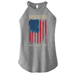 Pureblood American Flag Pure Blooded Patriot Women's Perfect Tri Rocker Tank