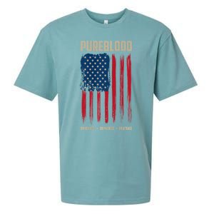 Pureblood American Flag Pure Blooded Patriot Sueded Cloud Jersey T-Shirt