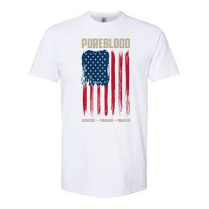 Pureblood American Flag Pure Blooded Patriot Softstyle CVC T-Shirt