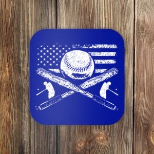 Patriotic American Flag Baseball Design Baseball Design Meaningful Gift Coaster