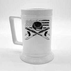 Patriotic American Flag Baseball Design Baseball Design Meaningful Gift Beer Stein