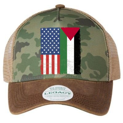 Palestinian American Flag Free Palestine Free Gaza Palestine Cool Gift Legacy Tie Dye Trucker Hat