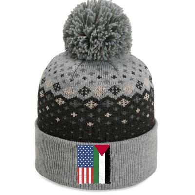 Palestinian American Flag Free Palestine Free Gaza Palestine Cool Gift The Baniff Cuffed Pom Beanie