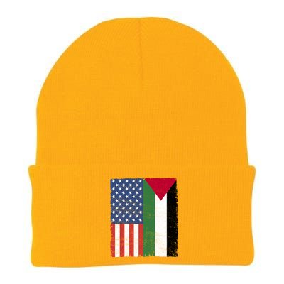 Palestinian American Flag Free Palestine Free Gaza Palestine Cool Gift Knit Cap Winter Beanie