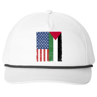 Palestinian American Flag Free Palestine Free Gaza Palestine Cool Gift Snapback Five-Panel Rope Hat