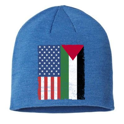 Palestinian American Flag Free Palestine Free Gaza Palestine Cool Gift Sustainable Beanie