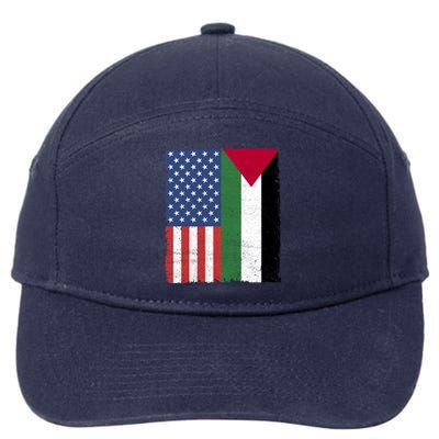 Palestinian American Flag Free Palestine Free Gaza Palestine Cool Gift 7-Panel Snapback Hat