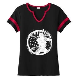 Patriotic American Flag Baseball design, Baseball design Ladies Halftime Notch Neck Tee