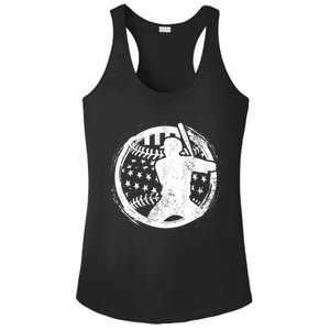 Patriotic American Flag Baseball design, Baseball design Ladies PosiCharge Competitor Racerback Tank