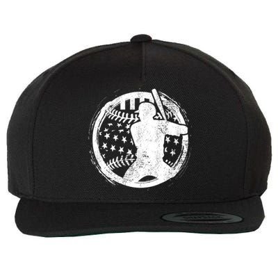 Patriotic American Flag Baseball design, Baseball design Wool Snapback Cap