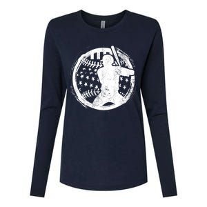 Patriotic American Flag Baseball design, Baseball design Womens Cotton Relaxed Long Sleeve T-Shirt