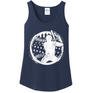 Patriotic American Flag Baseball design, Baseball design Ladies Essential Tank