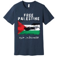 Palestine Arabic Flag I Stand With Palestine Support Palestine Premium T-Shirt