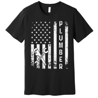 Plumber American Flag Plumbing Premium T-Shirt