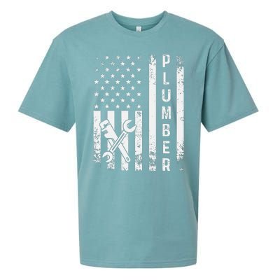 Plumber American Flag Plumbing Sueded Cloud Jersey T-Shirt