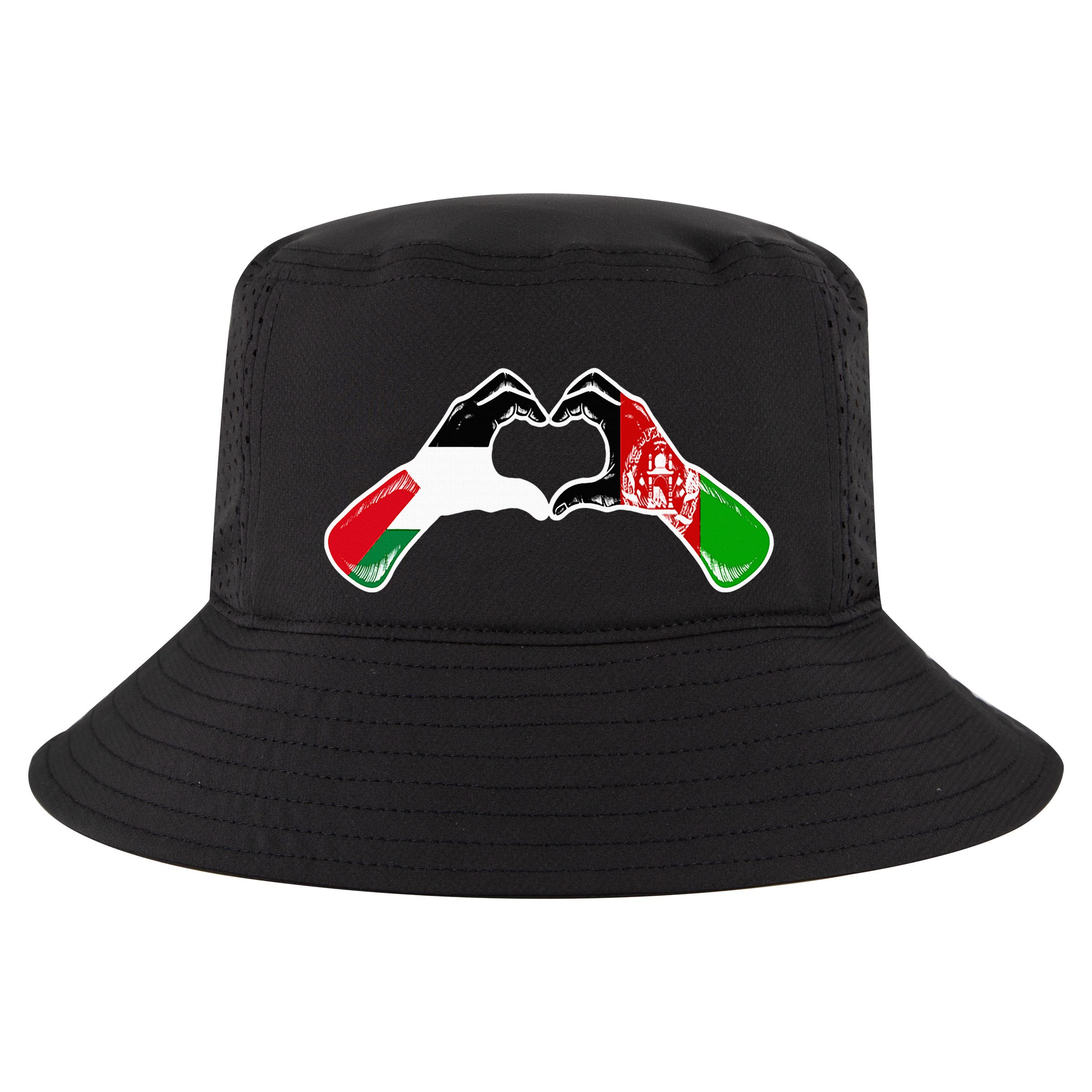 Palestine Afghanistan Flag Palestinian Afghan Heart Cool Comfort Performance Bucket Hat
