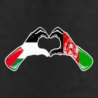 Palestine Afghanistan Flag Palestinian Afghan Heart 7 Panel Mesh Trucker Snapback Hat